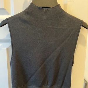 Mock neck fitted tank with cutout